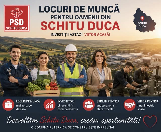 Grafică ilustrativă „Locuri de muncă pentru oamenii din Schitu Duca”