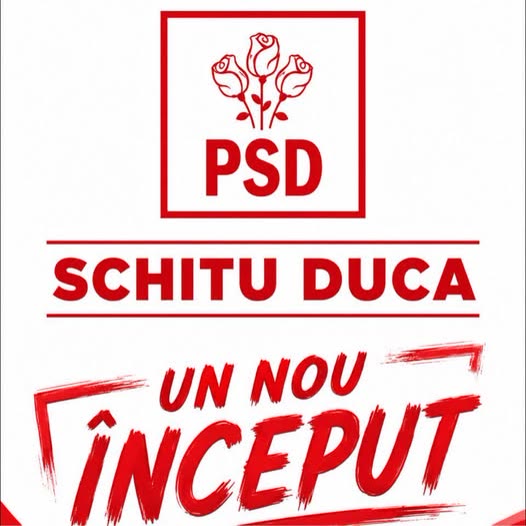 Sigla PSD Schitu Duca și mesajul „Un nou început”
